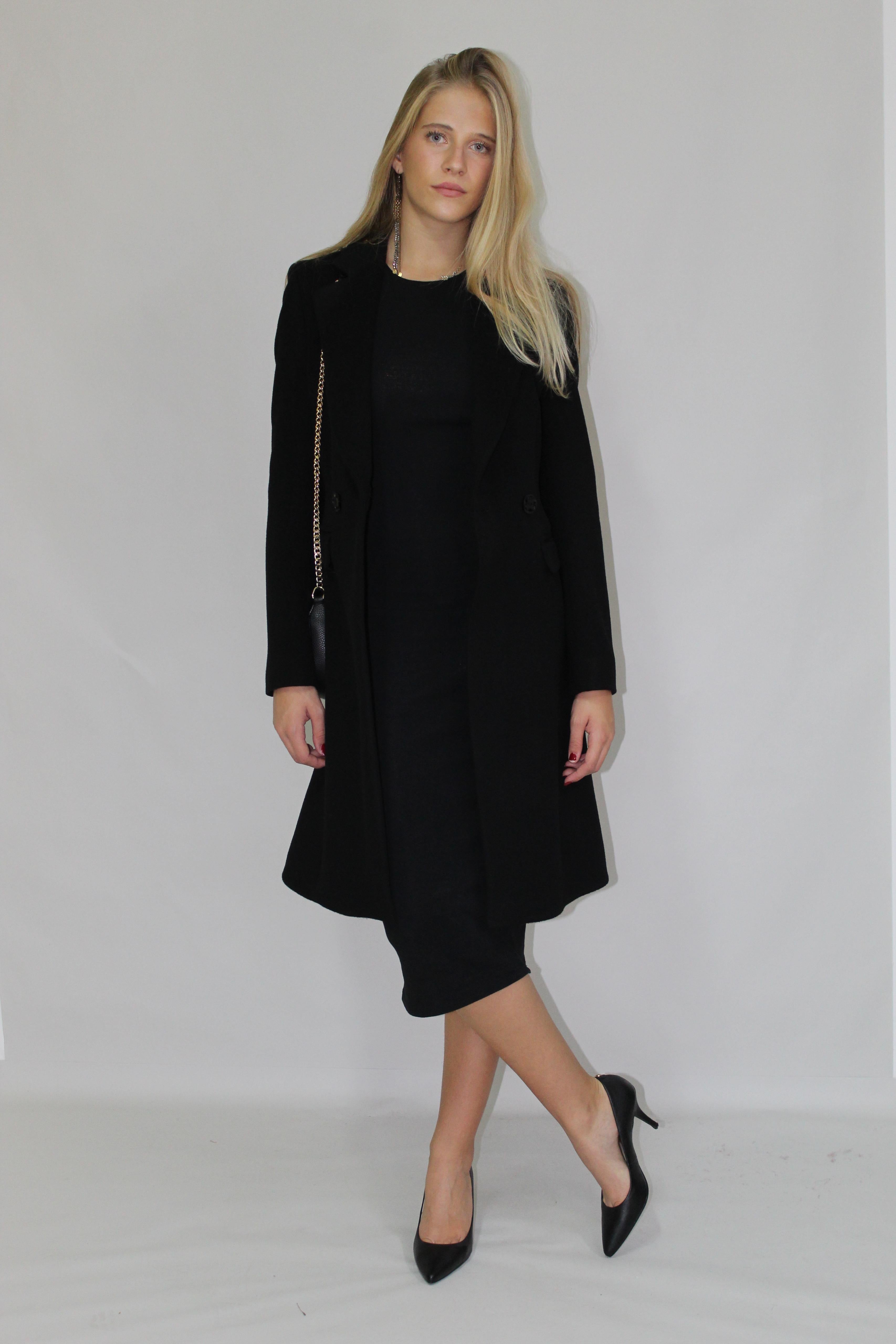 Single-Button Belted Wool Coat