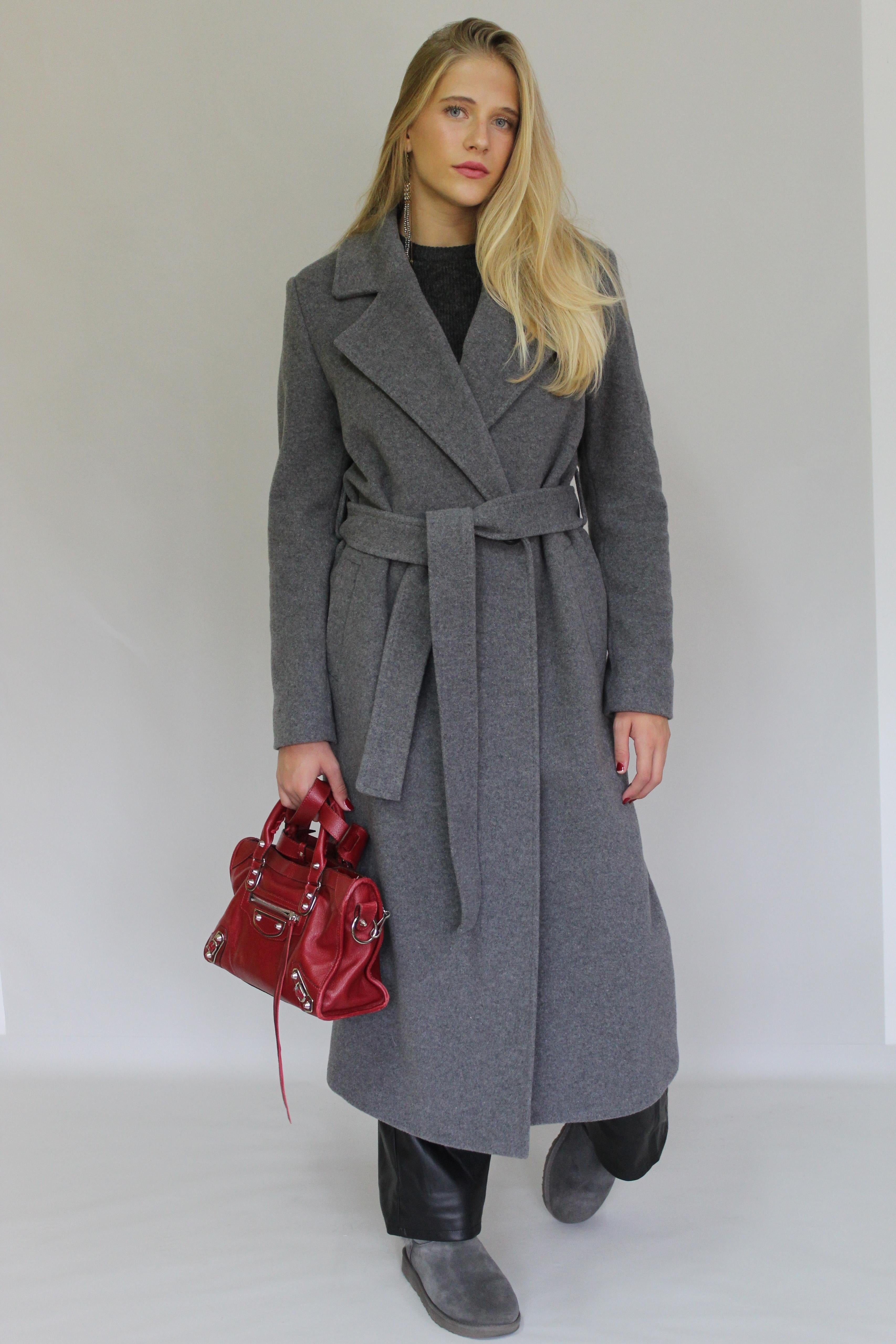 Long Basic Coat with Belt 202-9080