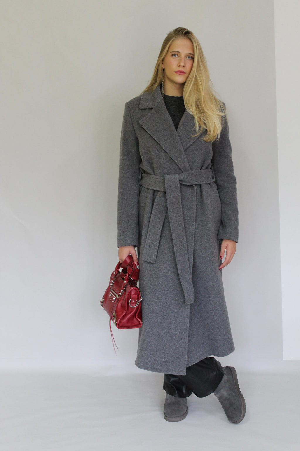 Long Basic Coat with Belt 202-9080