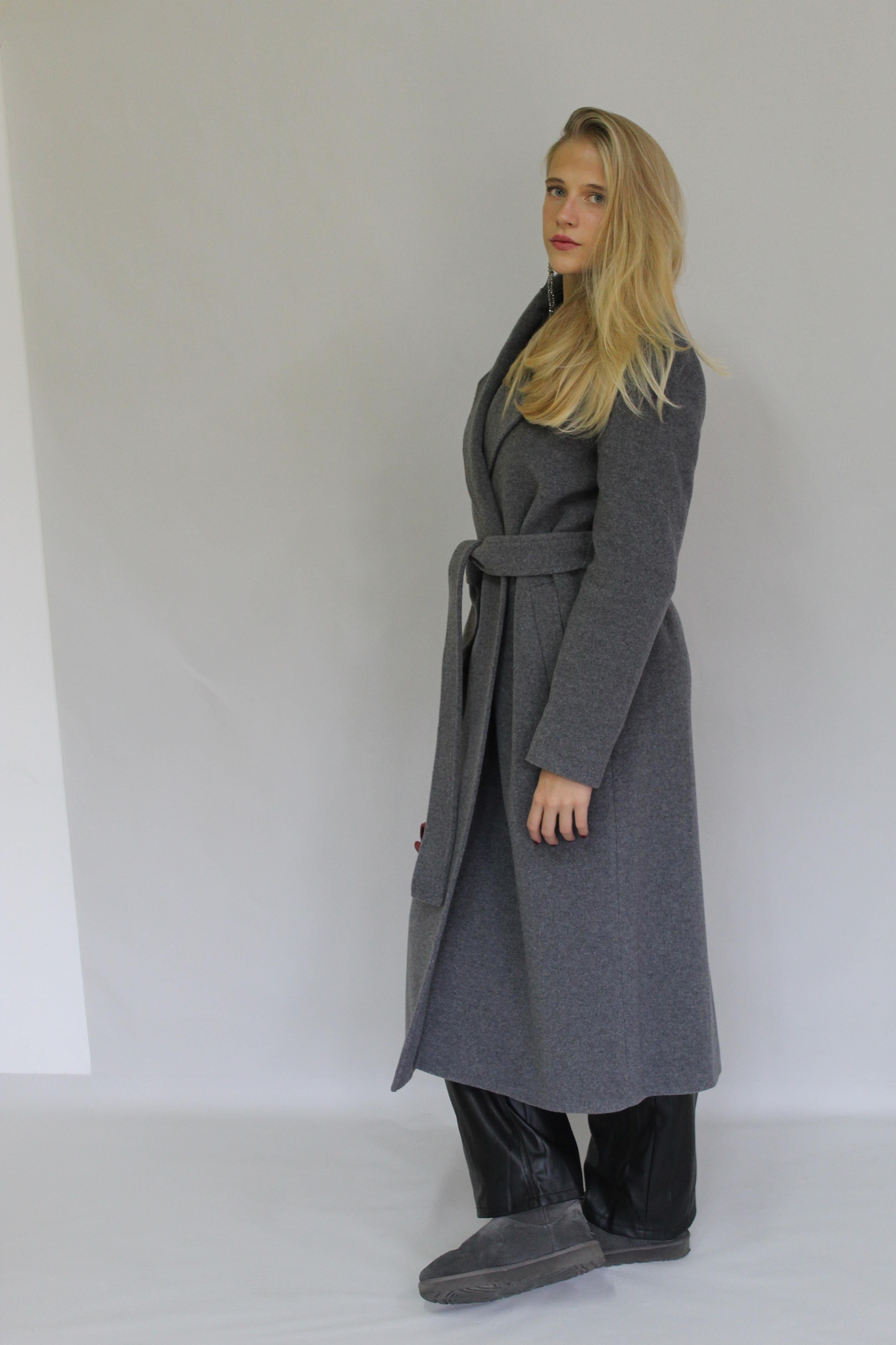 Long Basic Coat with Belt 202-9080