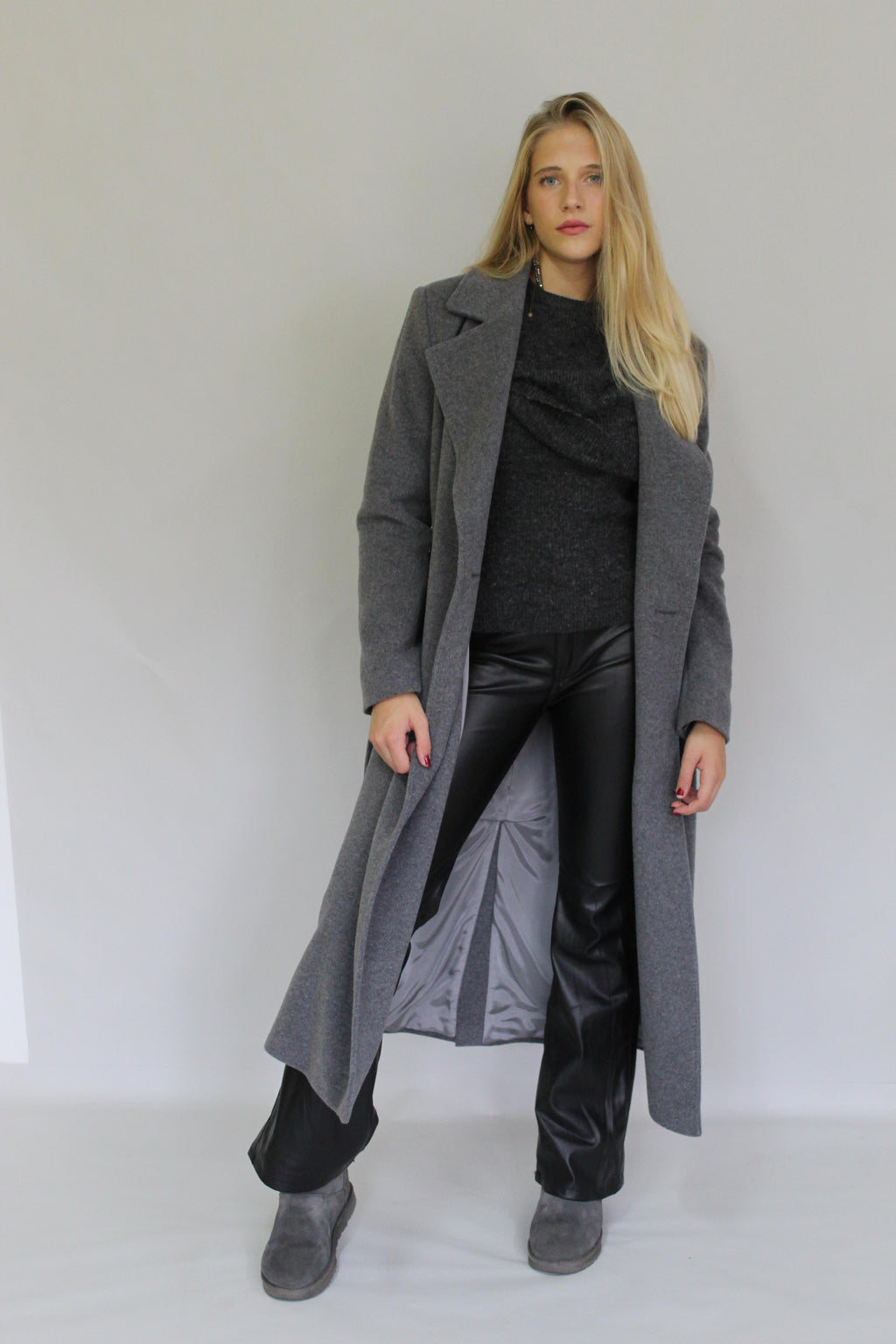 Long Basic Coat with Belt 202-9080