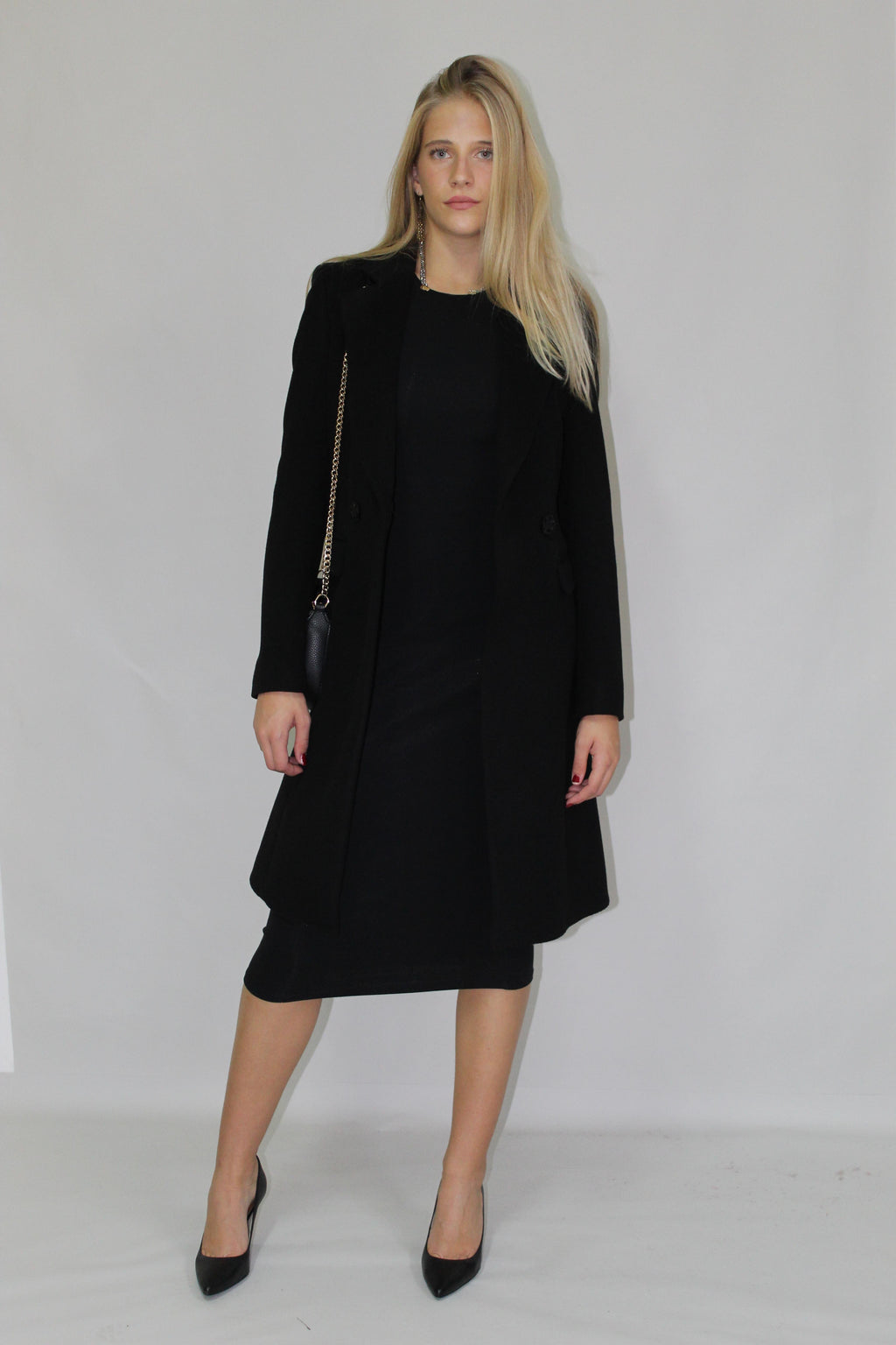 Single-Button Belted Wool Coat
