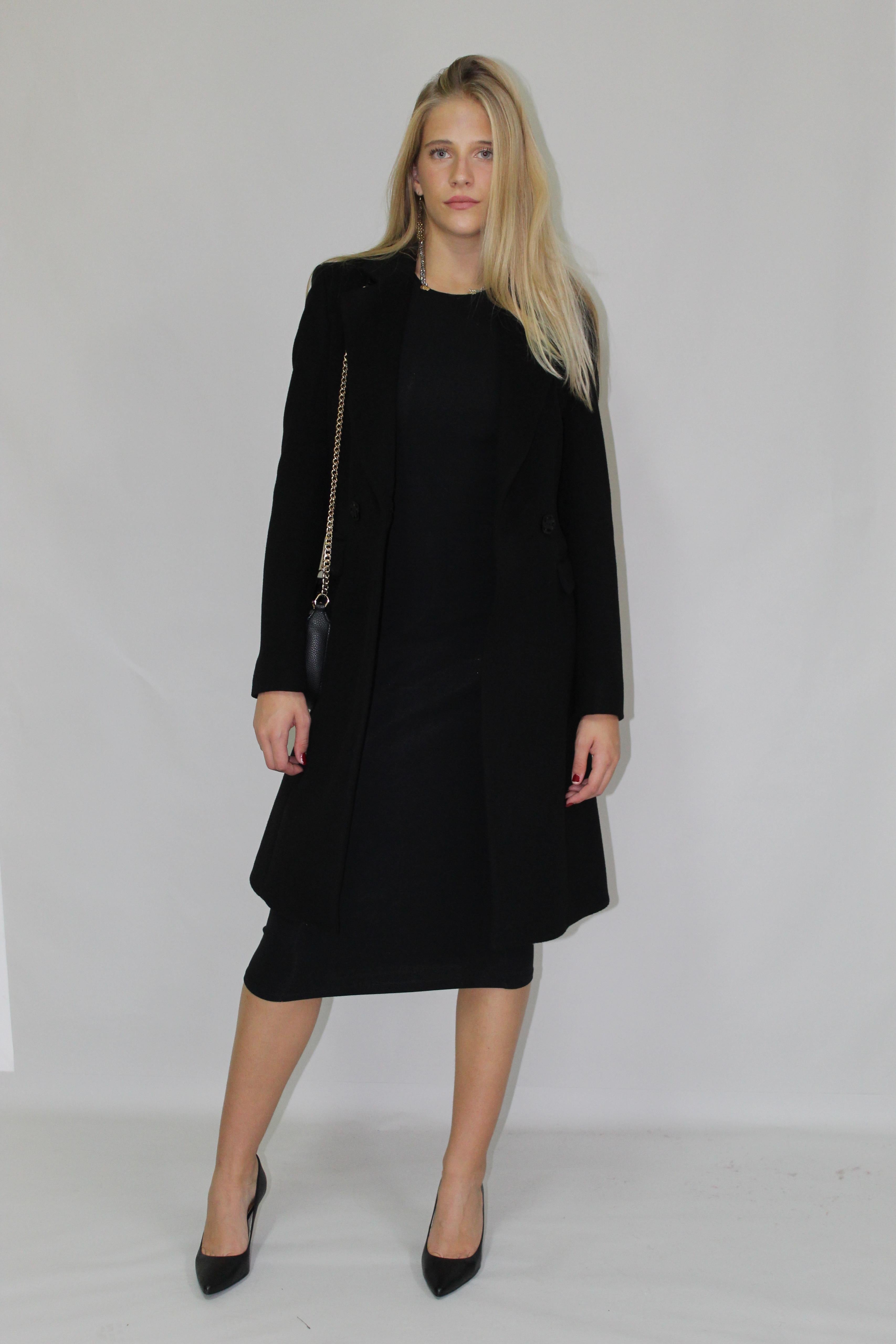 Single-Button Belted Wool Coat