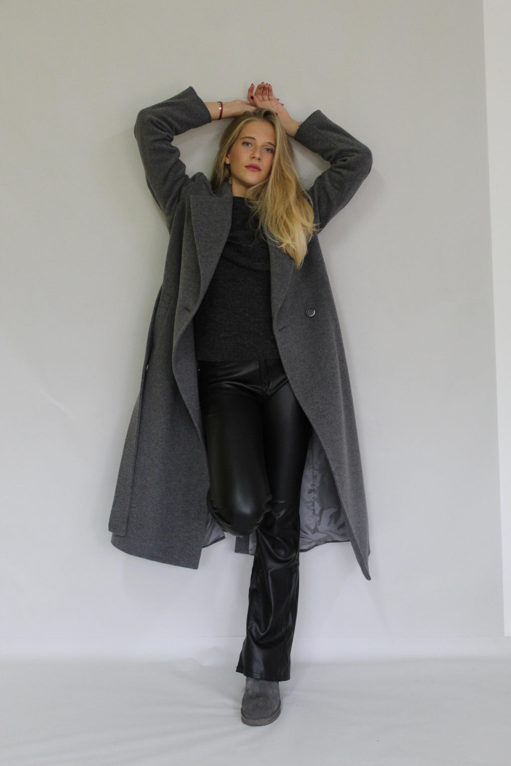 Long Basic Coat with Belt 202-9080