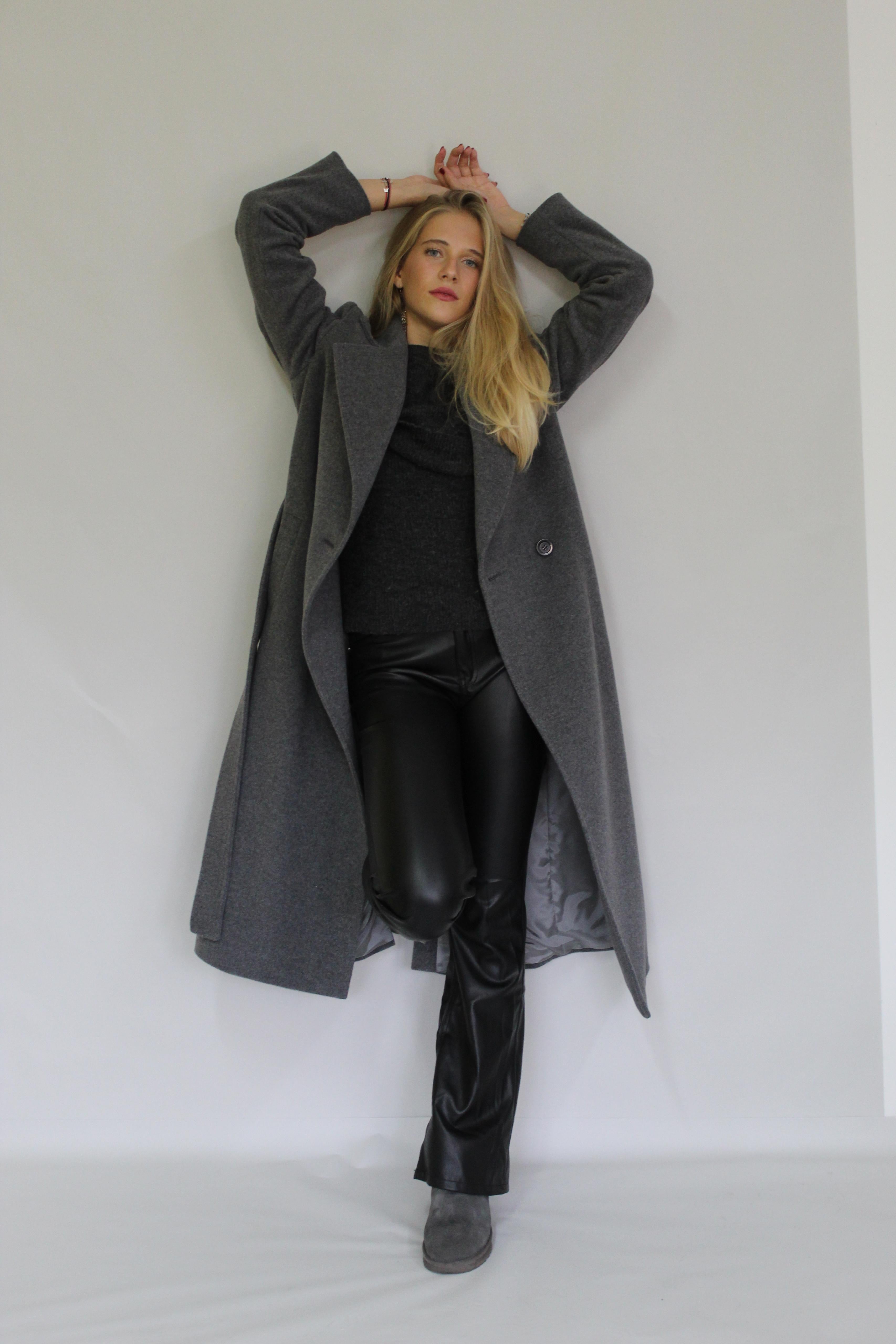 Long Basic Coat with Belt 202-9080