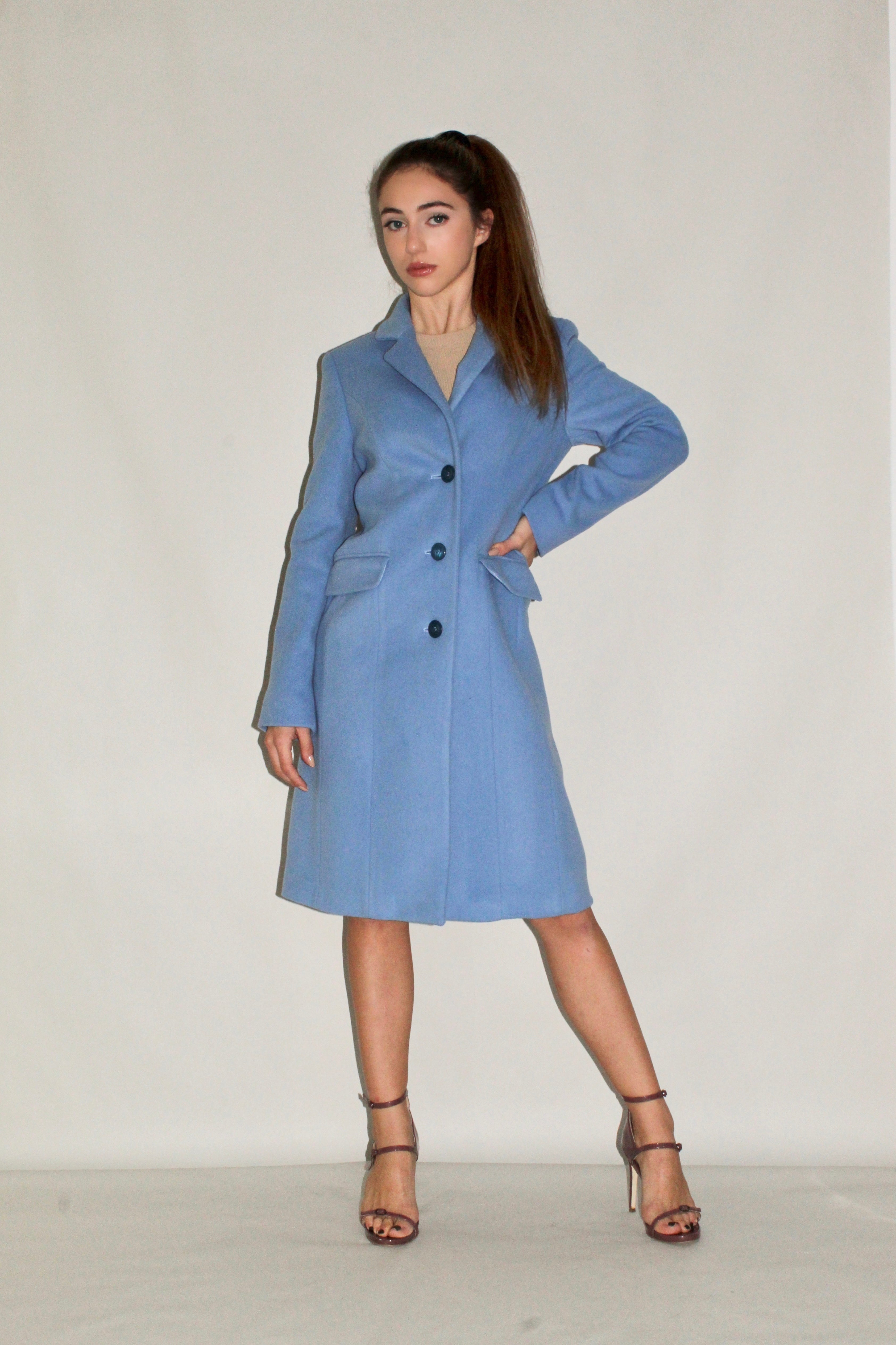 Three-Button Wool Coat