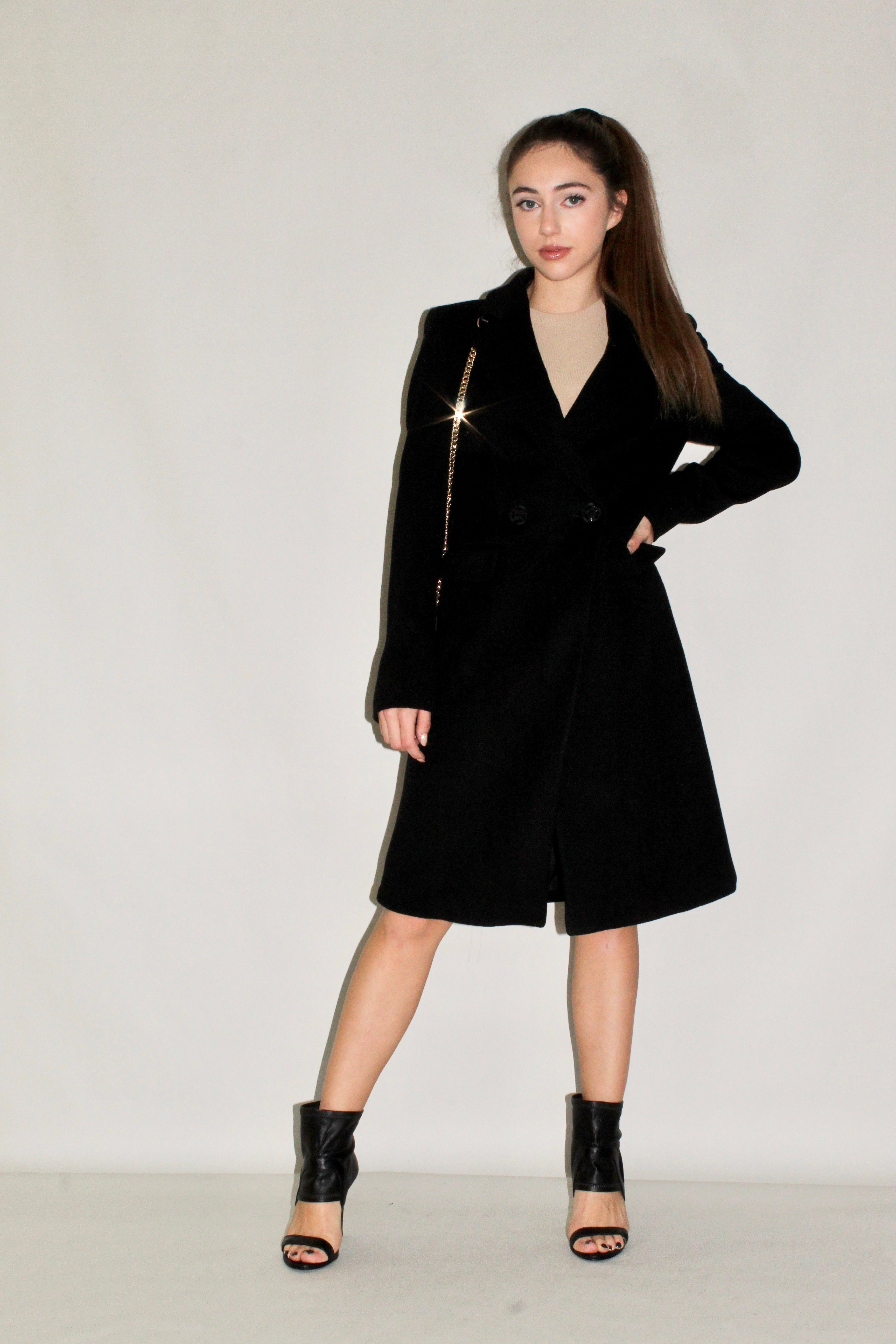 Double-Button Wool Coat
