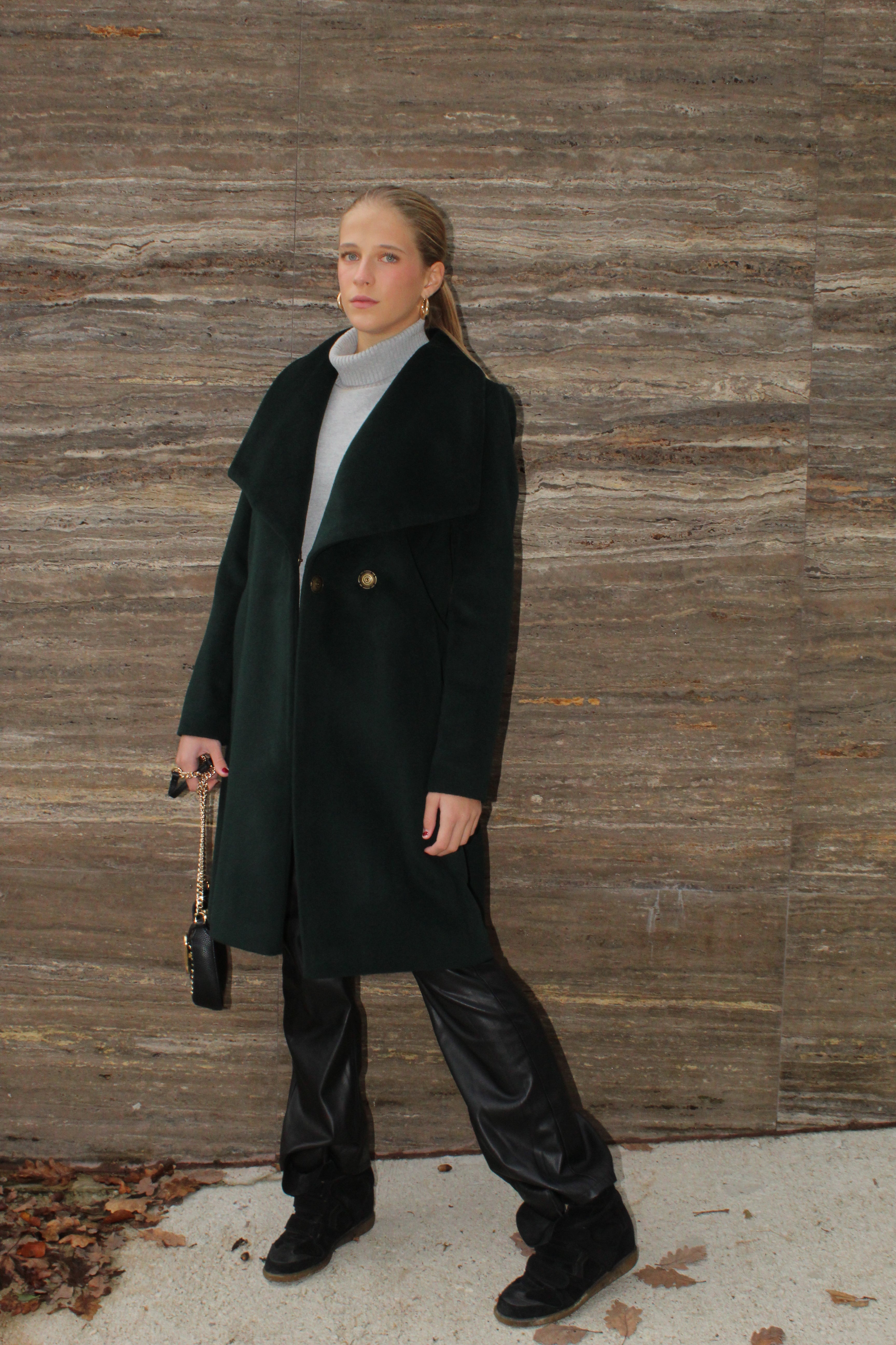 Mid Length Overlap Coat