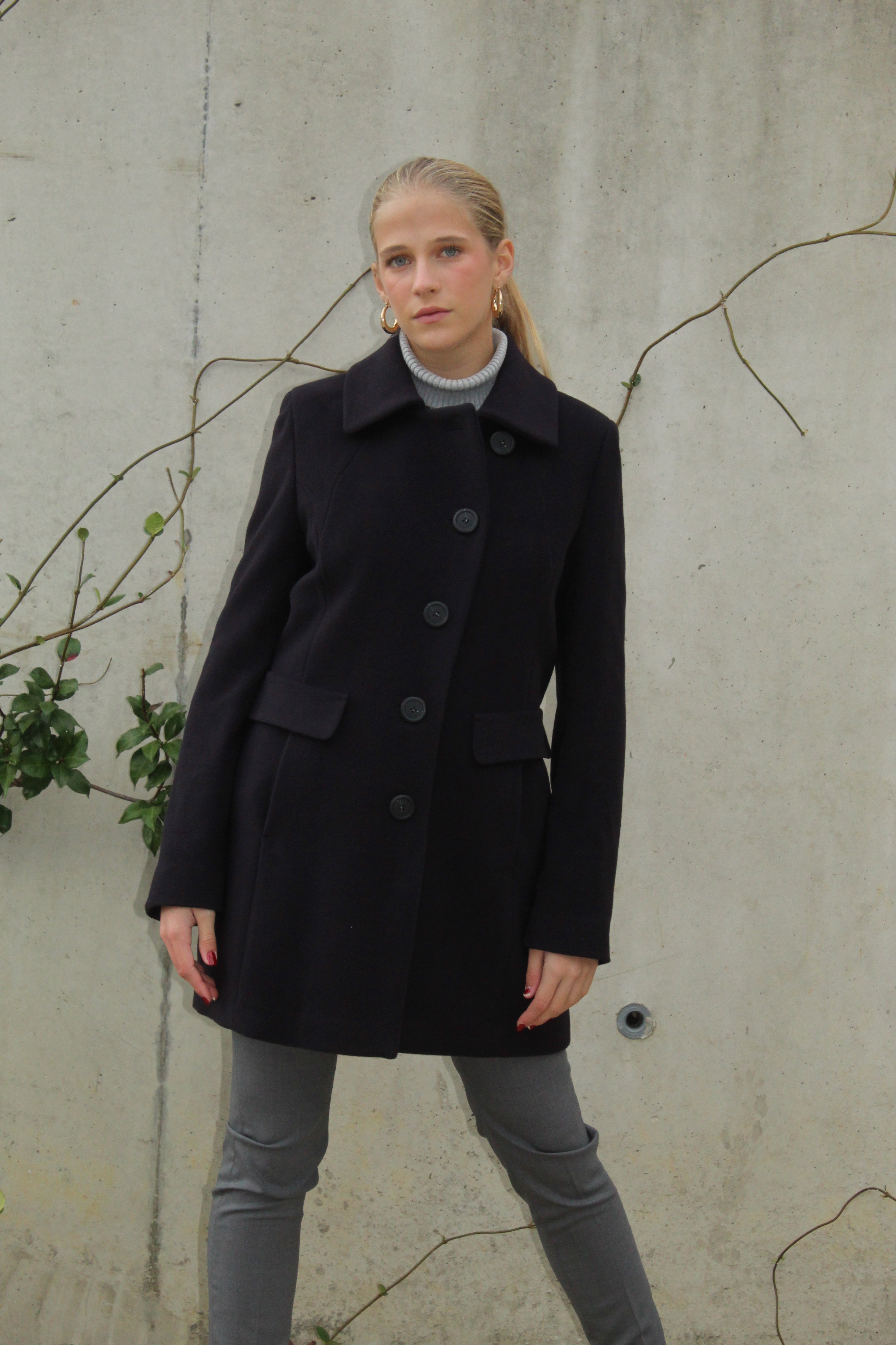 Mid Length Button-up Coat