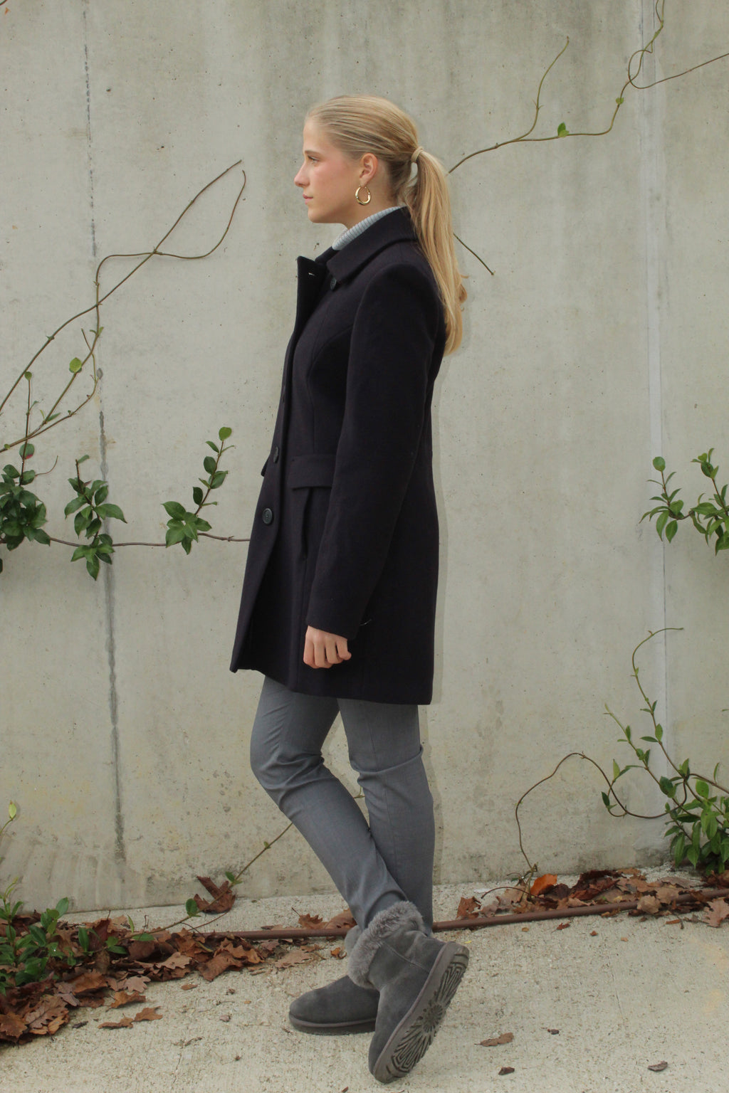 Mid Length Button-up Coat