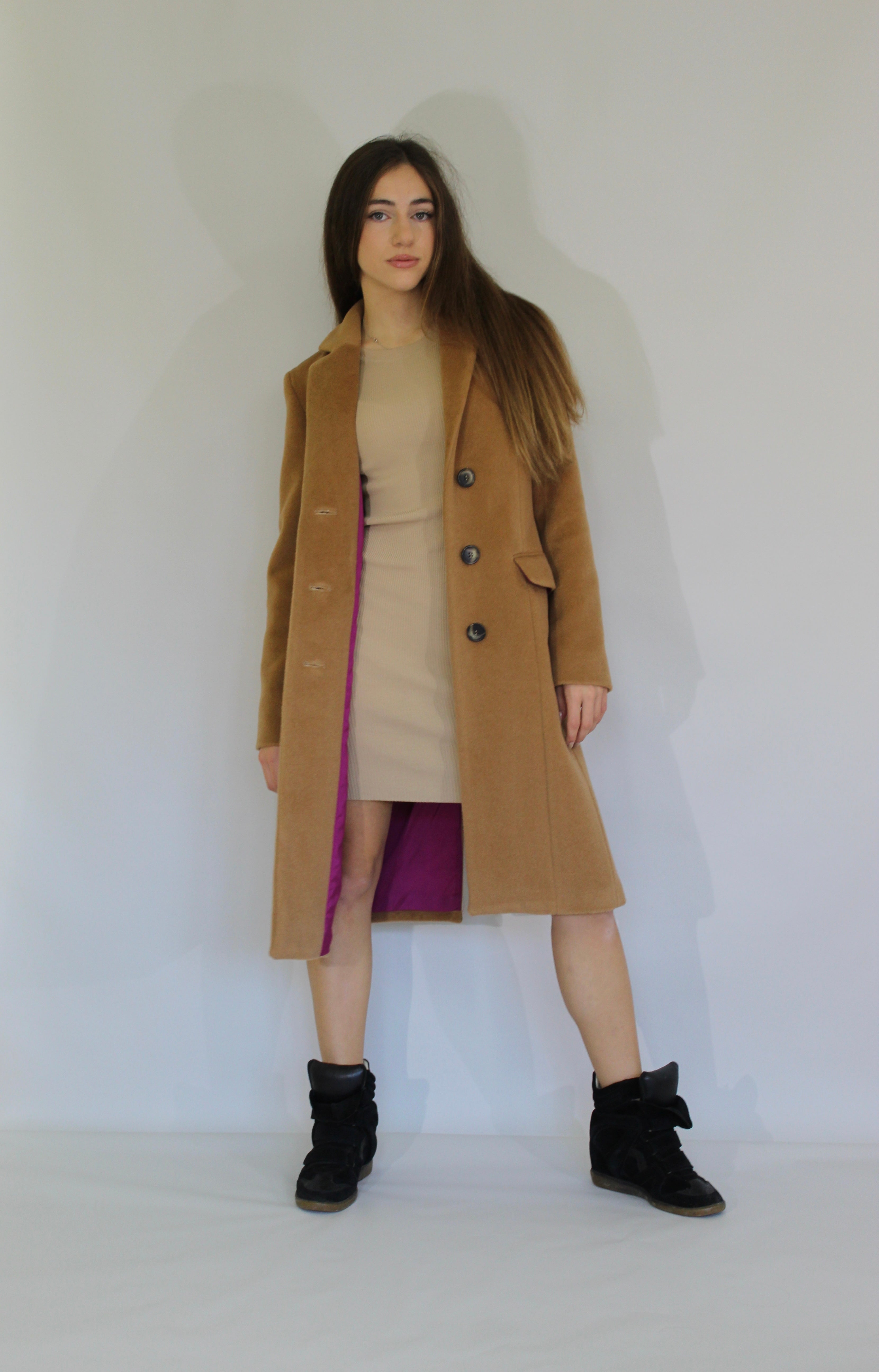 Three-Button Wool Coat