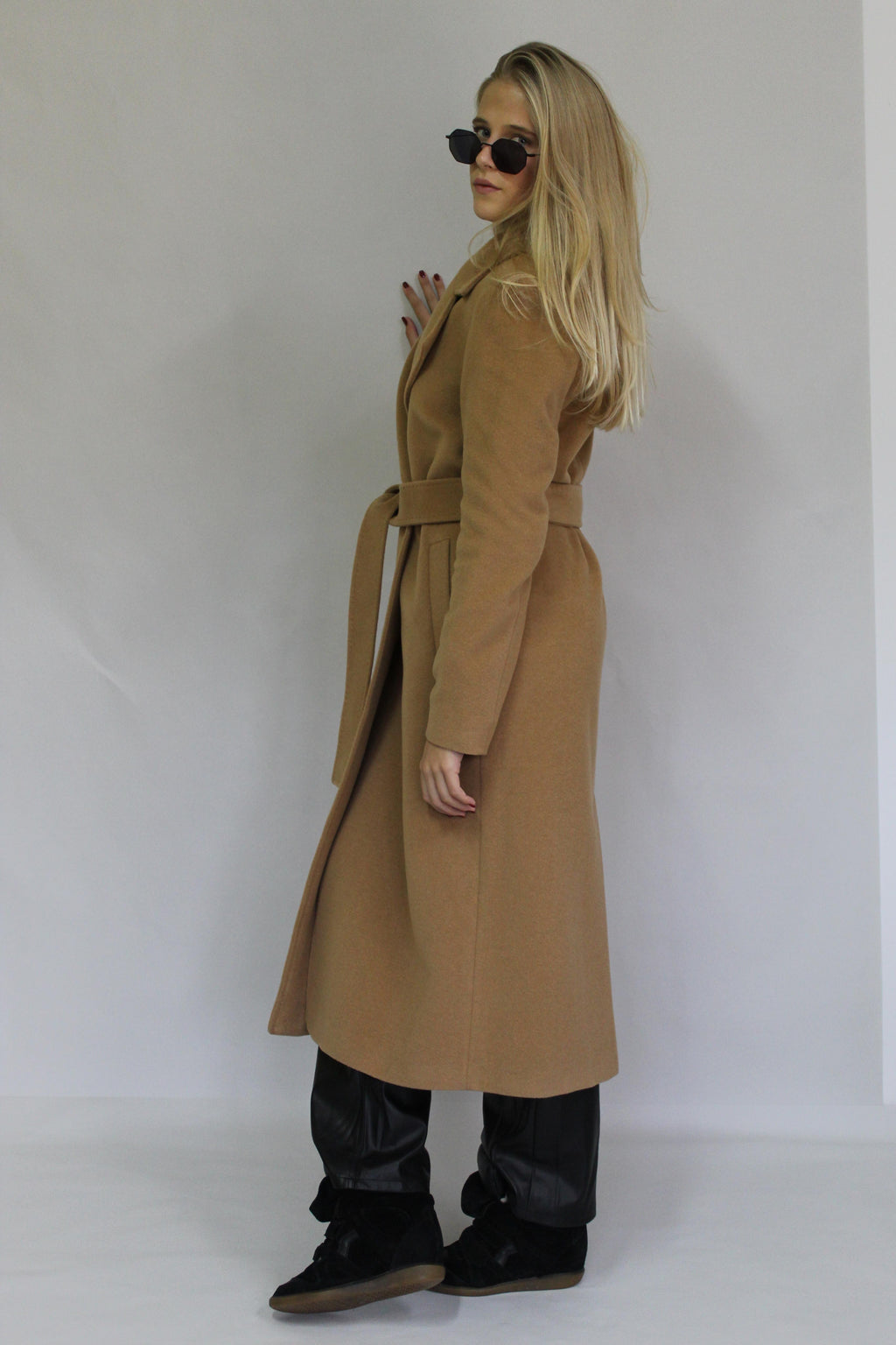 Long Basic Coat with Belt 202-9080