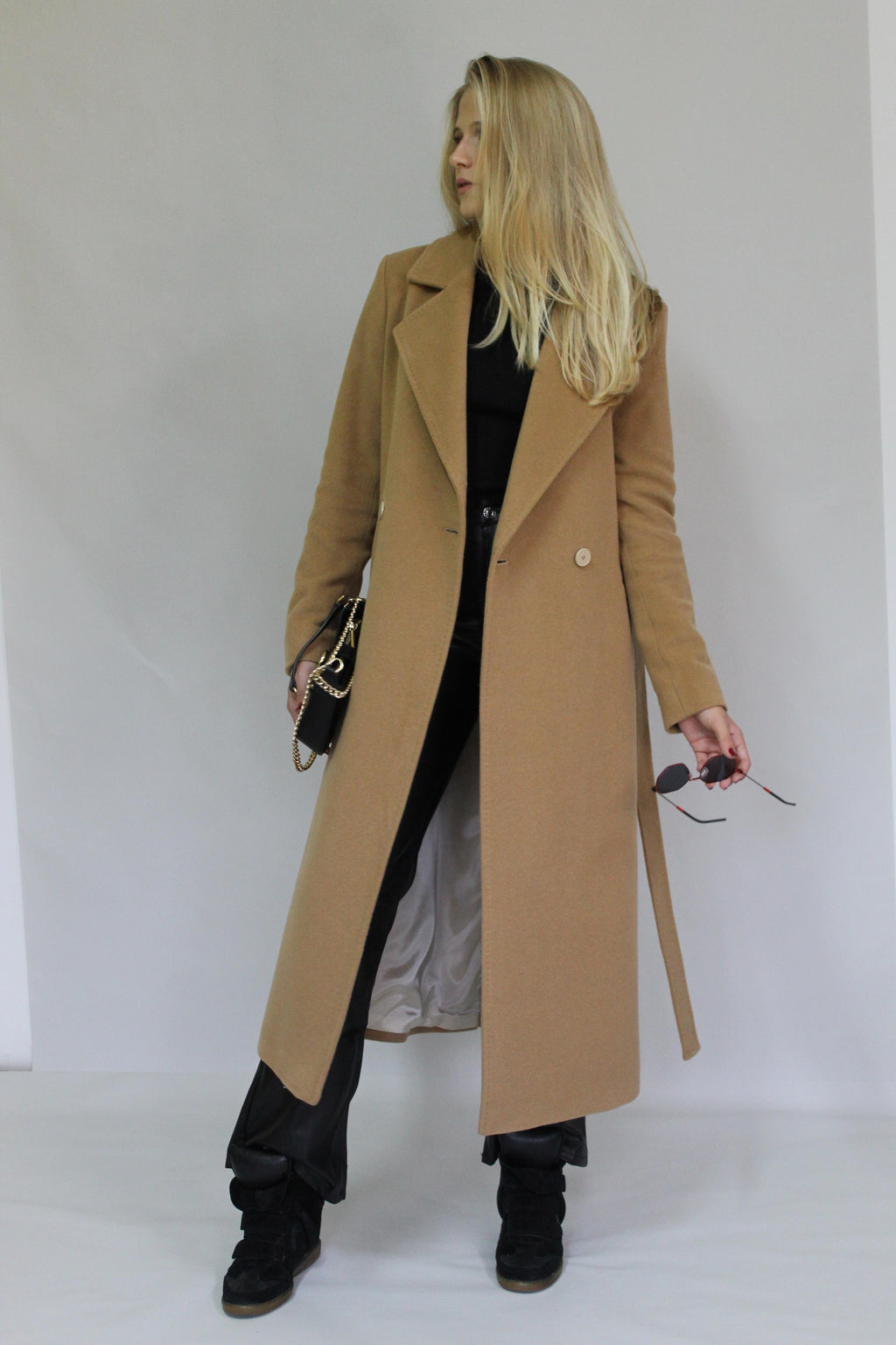 Long Basic Coat with Belt 202-9080